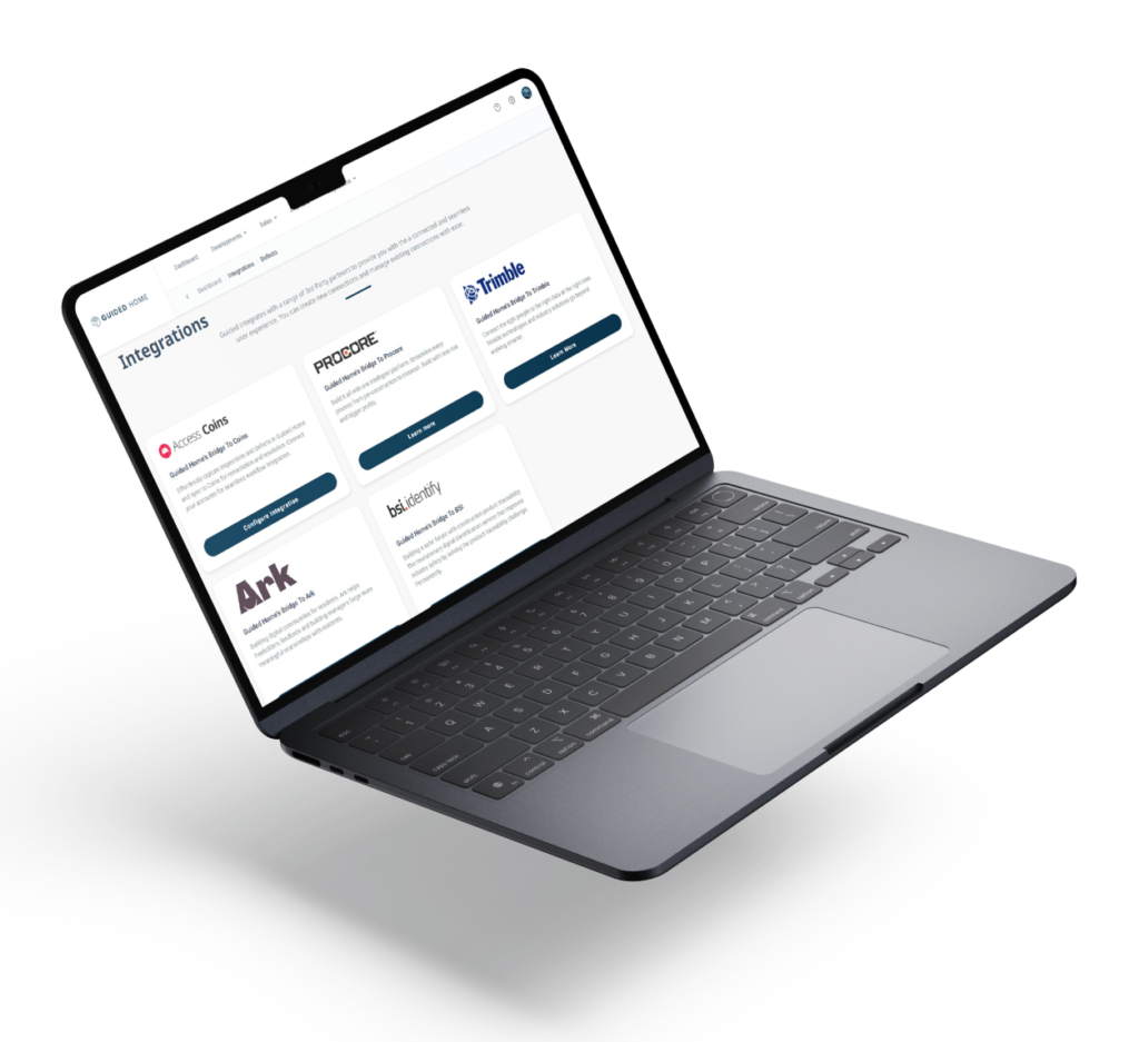 Laptop displaying integration options page