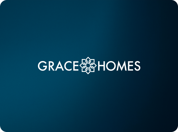 Logo for Grace Homes on blue