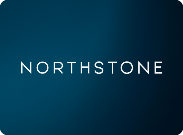 Text logo on dark background